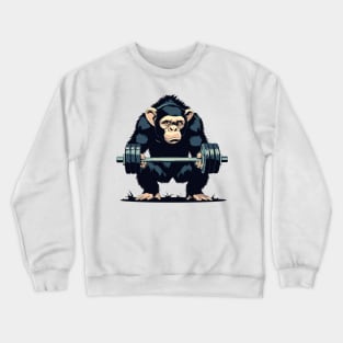 monkey lifting weight Crewneck Sweatshirt